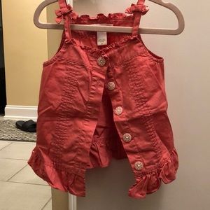 Toddler girls button up tank